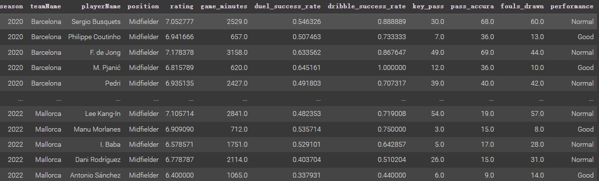 The New Dataset with label(Performance) column